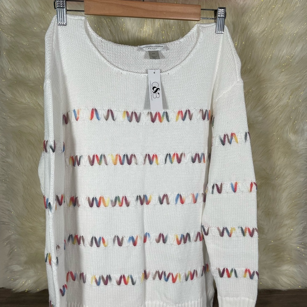 Christopher & Banks Knitted Rainbow Sweater